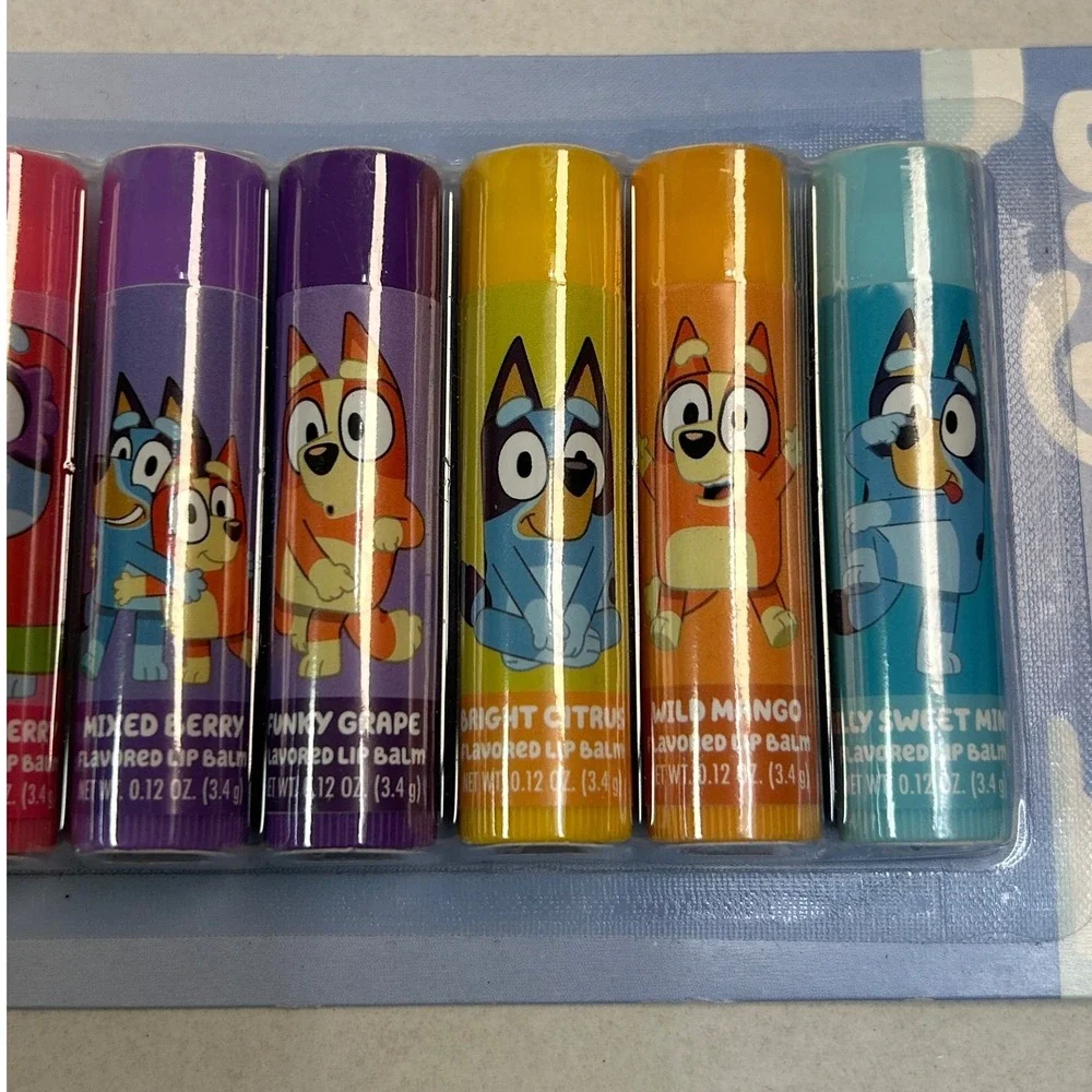 LOT OF 2 Bluey 8 Pack Flavored Lip Balms Set Mango‎ Grape Strawberry Berry Mint